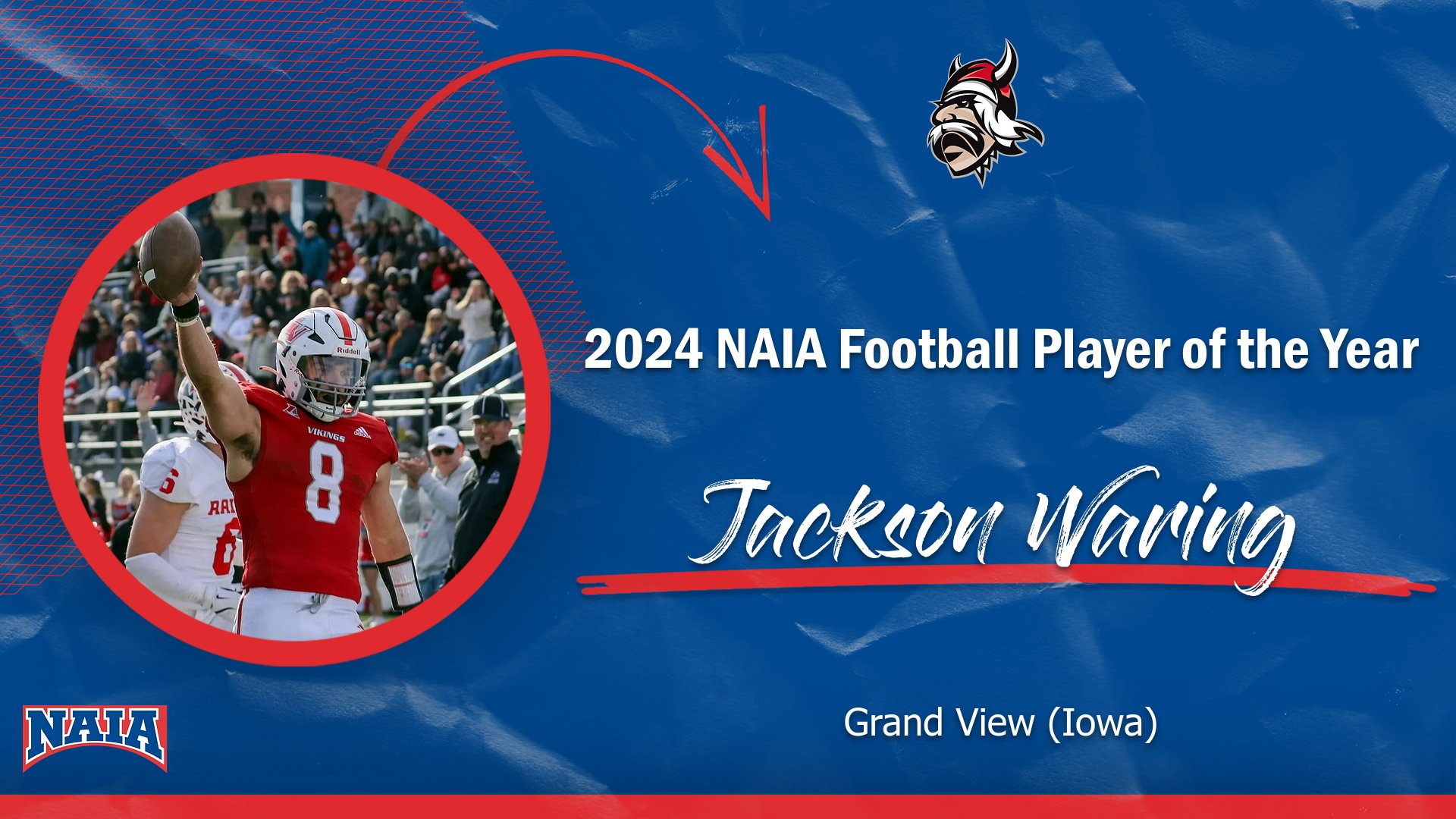 Jackson Waring of Grand View (Iowa) Named 2024 NAIA National Player of the Year